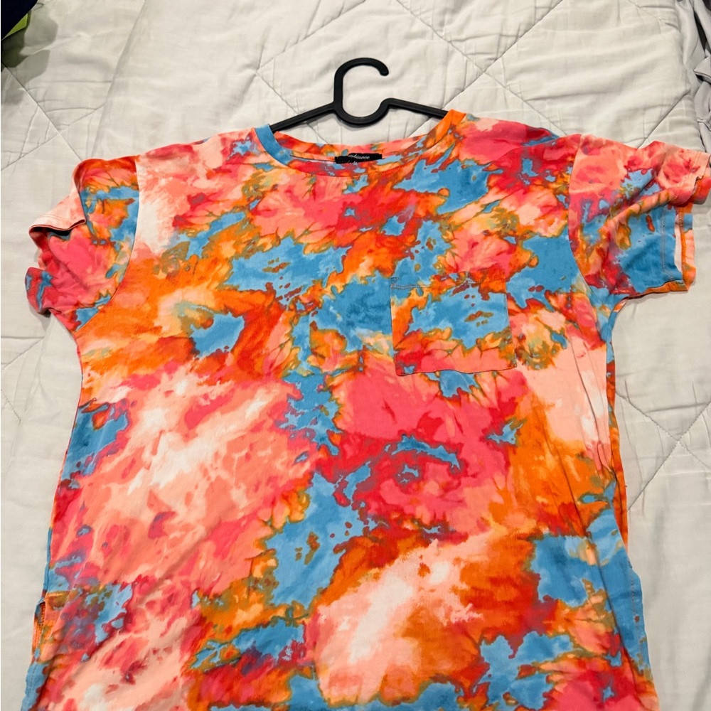 Ambiance Colorful Tie-Dye Short Sleeve Top